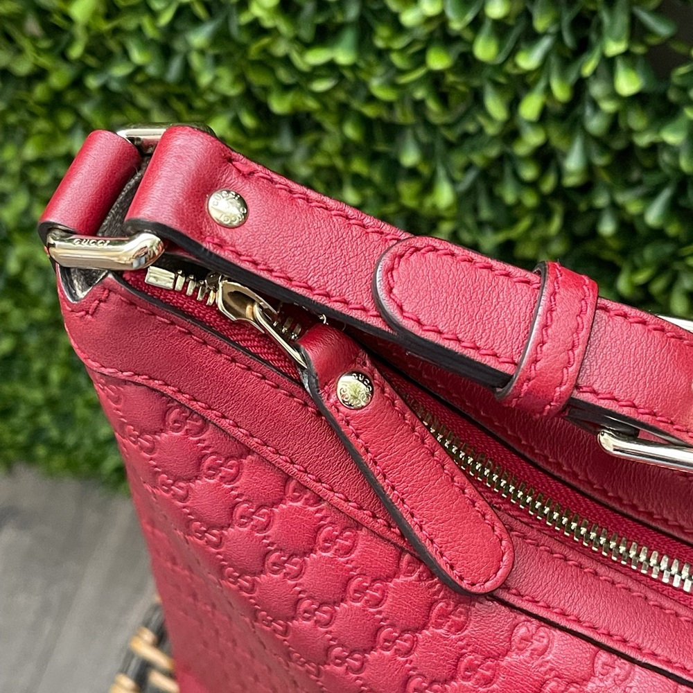 Gucci pre owned Microguccissima dark red  hobo - Picture 13 of 14